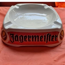 Jägermeister Ashtray Ceramic Bar Decor Advertising Collectible Italy Made