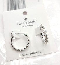 Kate Spade Full Circle Earrings - Clear / Silver Pave Hoop