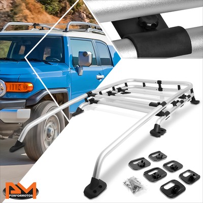 For 07-14 FJ Cruiser Aluminum OE Style Roof Rack Crossbar Luggage Carrier Silver