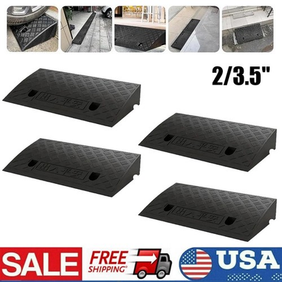 #ad 2 3.5#x27;#x27;Rise Driveway Curb for RampsDriveway Ramp Car Slope Ramp for Loading 2Pc $22.59