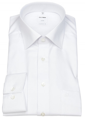 OLYMP Hemd Luxor Comfort Fit Twill extra blickdicht weiß