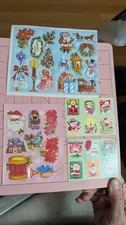 Vintage Christmas Stickers Gummed Seals Lot Of 4 Sheets