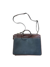 Jack Georges Leather Briefcase Black Brown Strap