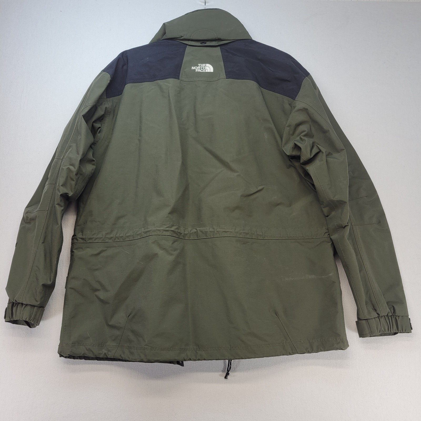 The North Face HyVent Jacket Mens Large Green Hooded Waterproof Rain Shell Coat thumbnail 2