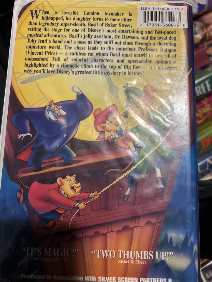 The Great Mouse Detective Walt Disney Classics VHS Black Diamond Edition - Image 3 of 3