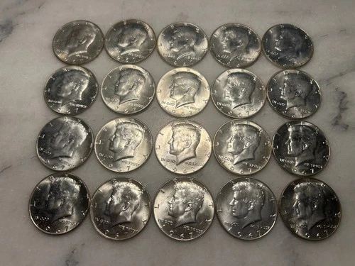 20 Kennedy 1967 Half Dollars 40% Silver Very Good Condition # 20
