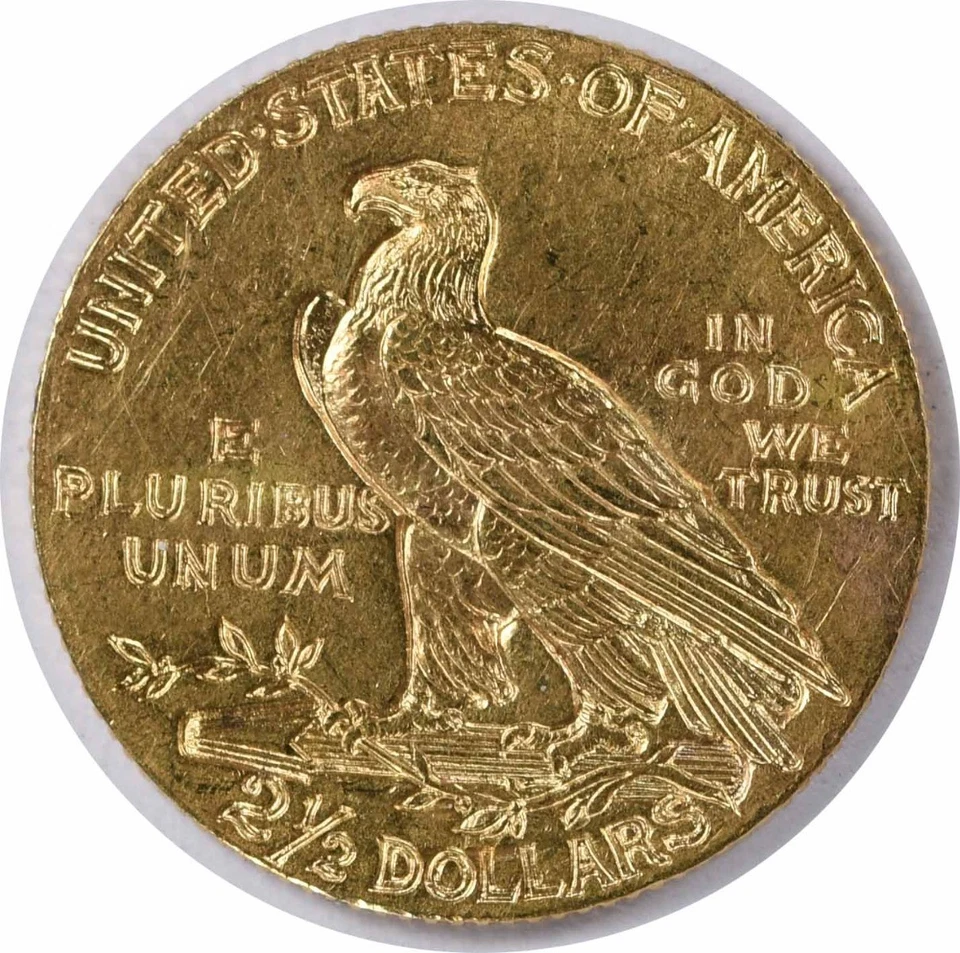 Deslizante 1911 $2,50 oro AU indio sin certificación #101 Foto 2 de 2