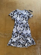 ELIE TAHARI Silk Blend Purple Floral Burnout Dress Sz 2 (BRAND NEW) (MSRP $398)