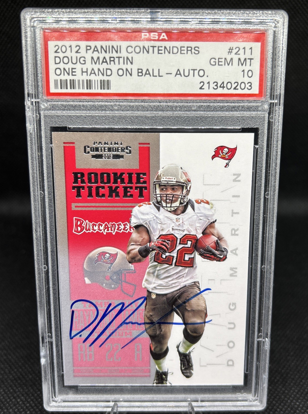 Doug Martin 2012 Panini Contenders Auto RC PSA 10 #211 Rookie Buccaneers