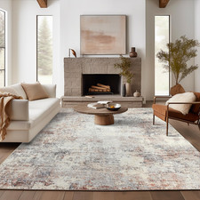 Area Rug 5X7 Washable Modern Rug Abstract Living Room Floor Cover Taupe Multi Pr