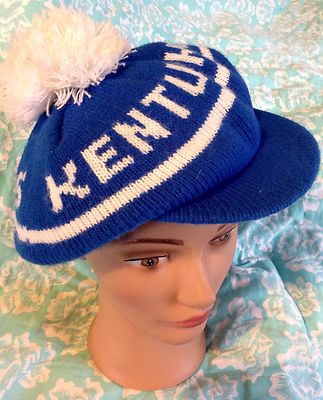 Vtg 70s Uk Kentucky Wildcats Beanie Beret Cap Pompom Ncaa Pom Pom Hat Rare Ebay