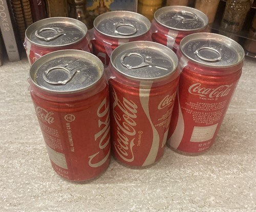 Vtg 70-80’s Coca-Cola Unopened 12 oz 6 Pack Aluminum Cans Pull Ring Tabs Atl Ga
