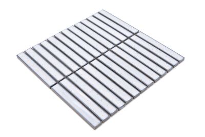 Retro Keramik Mosaik Stäbchen - Weiß Glänzend Im 50er Jahre Design