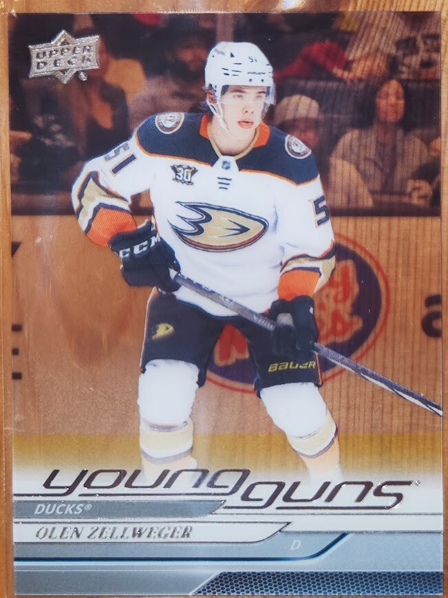 2024-25 Olen Zellweger Clear Cut Young Guns # 236 Rookie Upper Deck RC Anaheim