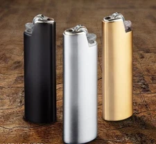 Metal Lighter Sleeves Case Covers BLACK ~ GOLD ~ NICKEL **YOUR CHOICE**