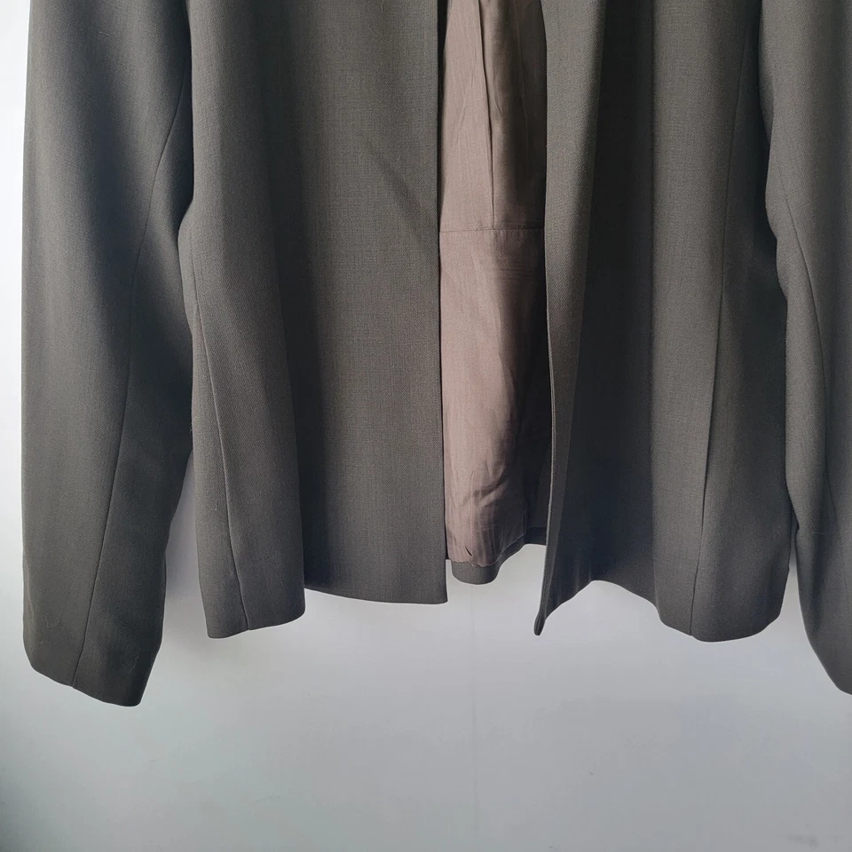 Chaqueta Eileen Fisher Mujer Frente Abierto Talla M Verde Lana Forrada Manga Larga Foto 3 de 4