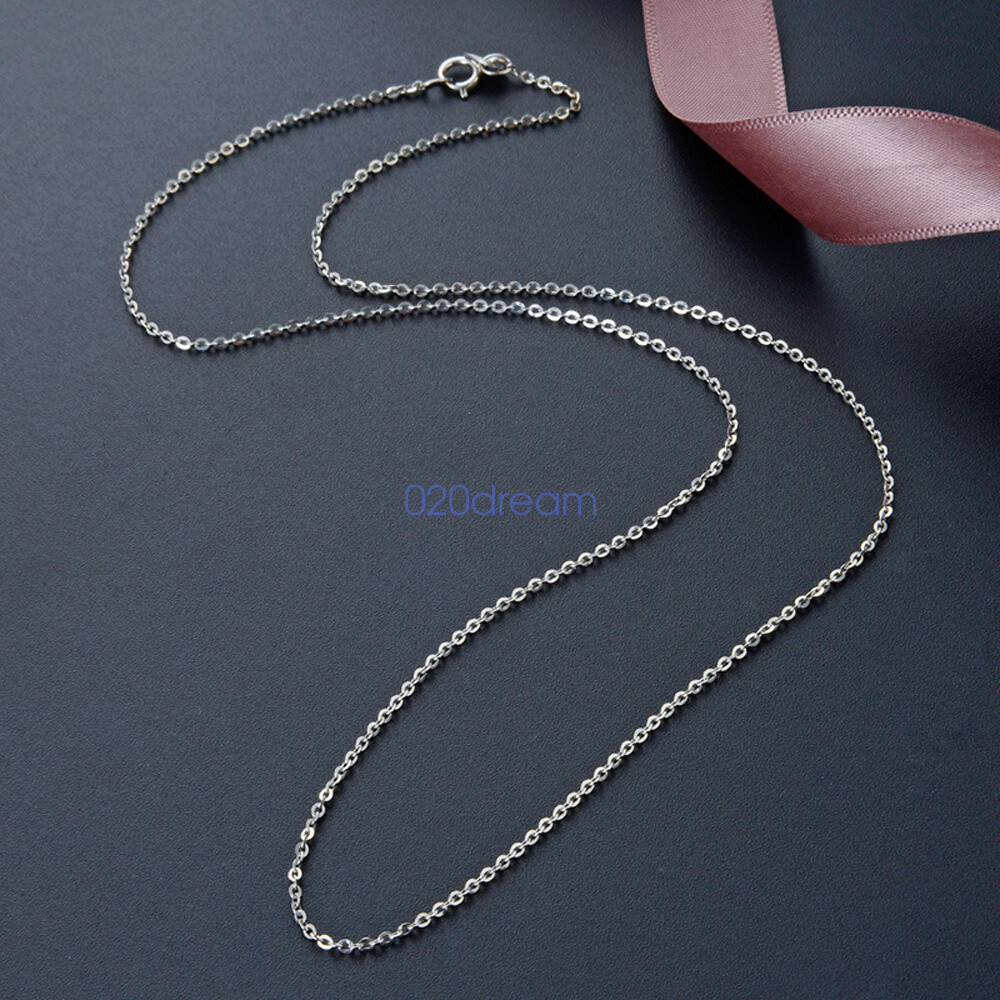 Real SOLID 925 STERLING SILVER Necklace 1.2mm Trace Chain