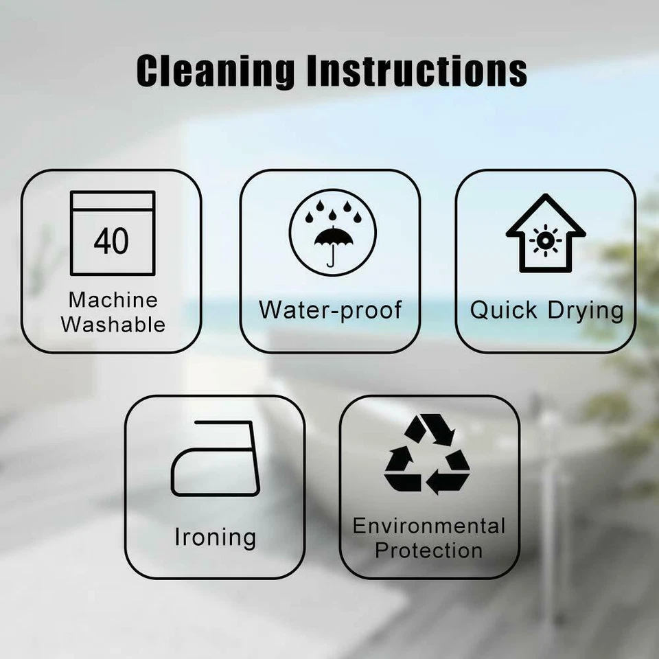 质朴的景观图案浴帘带钩农舍浴室装饰 — 第 4/4 张图片