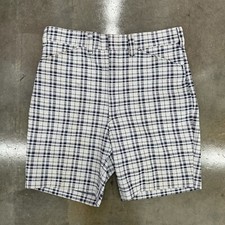 Vintage Sears Perma-Prest Plaid Shorts 60s 70s Size 36