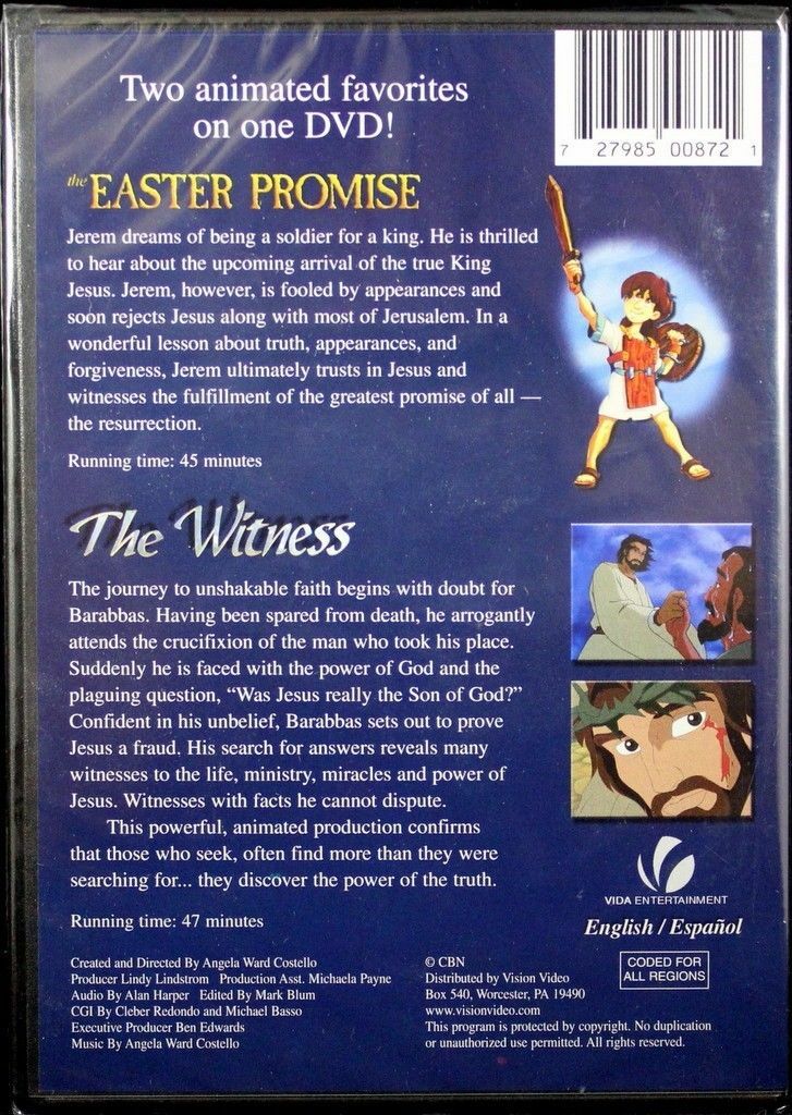 The Easter Promise and The Witness NEW Kids Christian DVD Two