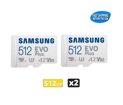 Samsung 512GB EVO Micro SD Memory Card GoPro MAX HERO10 Black Bones HERO11 x2