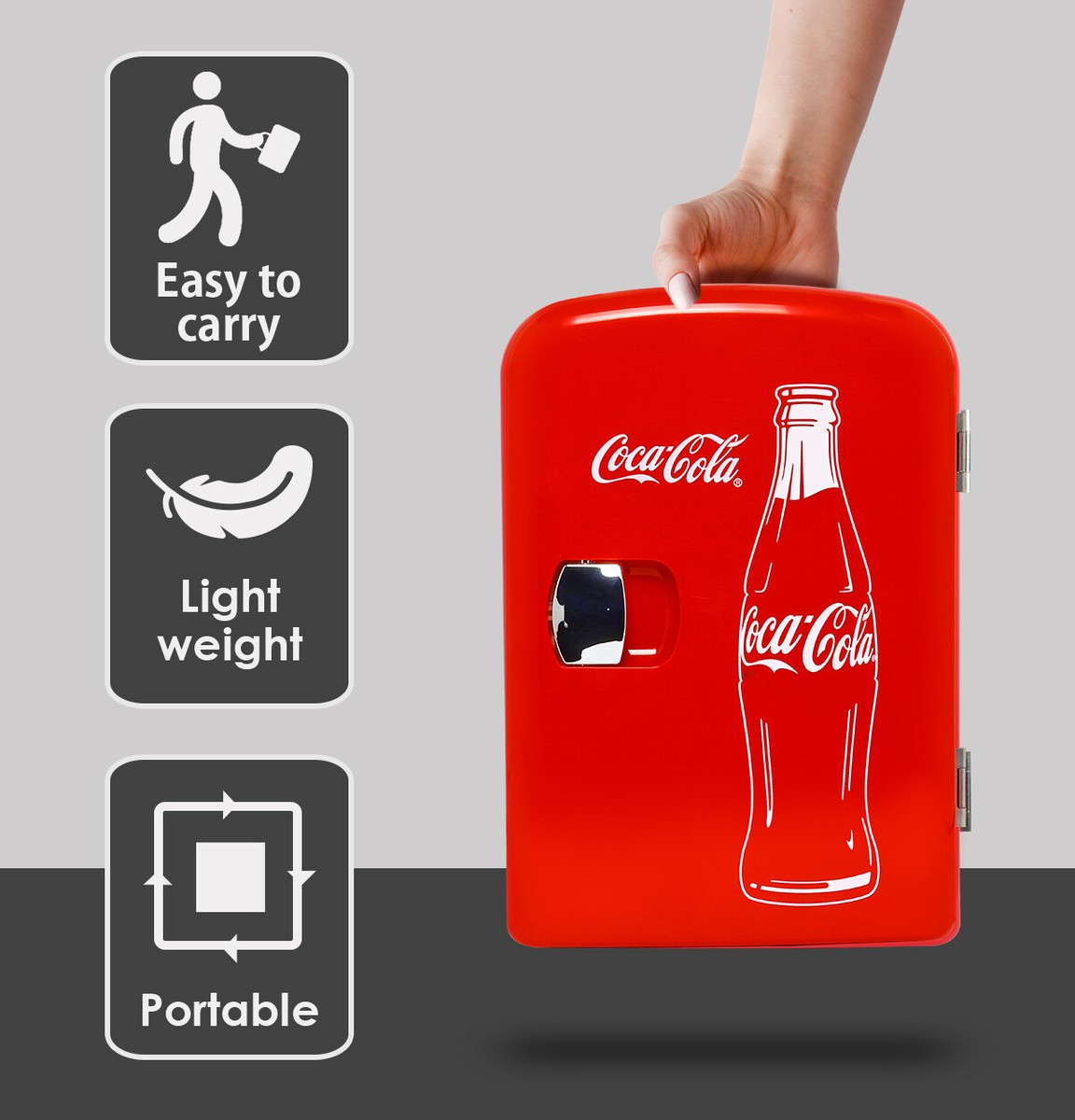 Coke Portable Mini Fridge 6 Can Mini Cooler 120V/12V DC Home Car