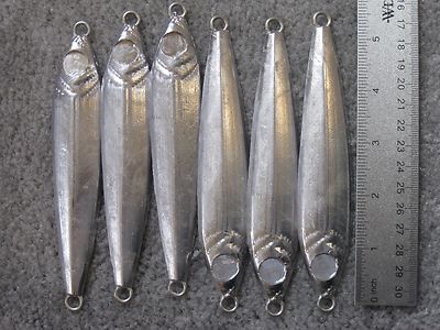 6 fishing bulk jigs lures 8oz anchovy vertical jigging no hooks   