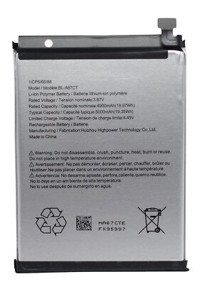 OEM CRICKET OUTLAST 5G SN509C REPLACEMENT BATTERY BL-A67CT 5000mAh 19.35Wh 3.87V