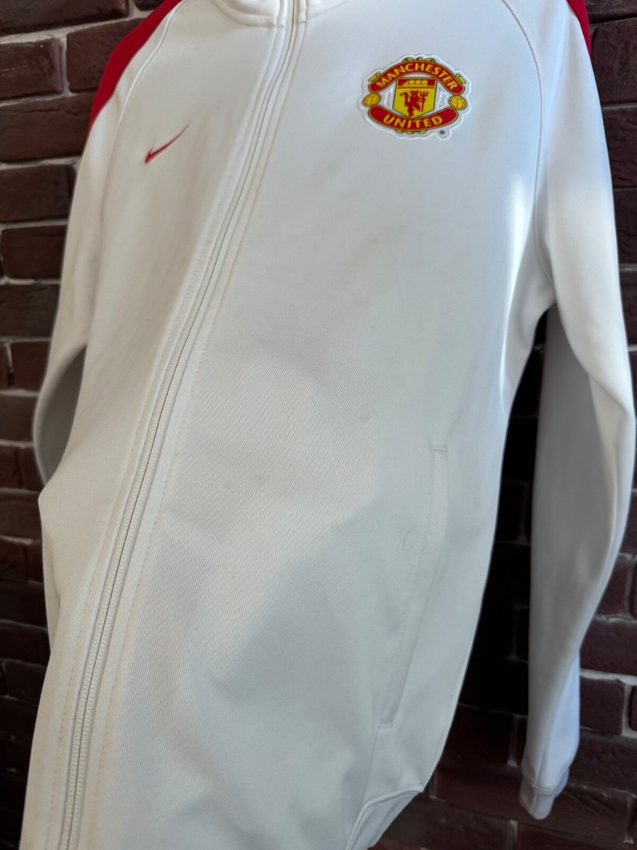 Rare Nike Manchester United White L Football Soccer Jacket Rare Nike Manchester United White L Football Soccer Jacket