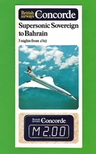 BA Leaflet - British Airways Concorde - Sovereign Holidays - Bahrain 1976