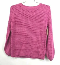 14th & Union Womens Crewneck Long Sleeves Popcorn Knit Pullover Sweater