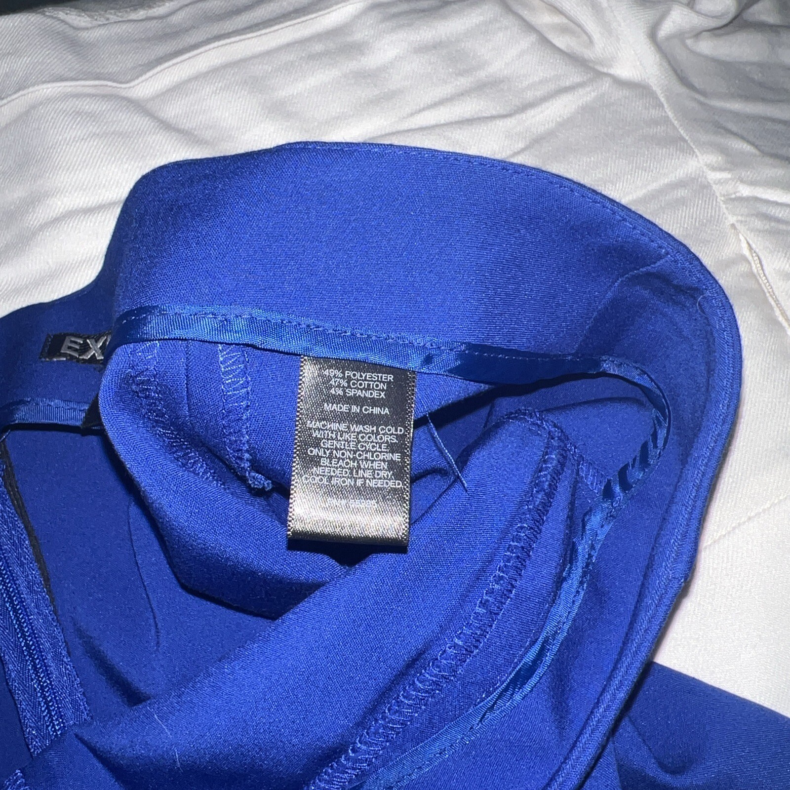 Express Womens Stretch Polyester Solid Royal Blue… - image 5