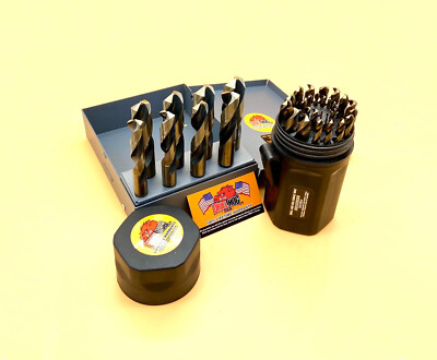 37 Pc Silver & Deming Drill Bit Set Cobalt M42 1/16'' to 1'' Warranty Drill Hog 