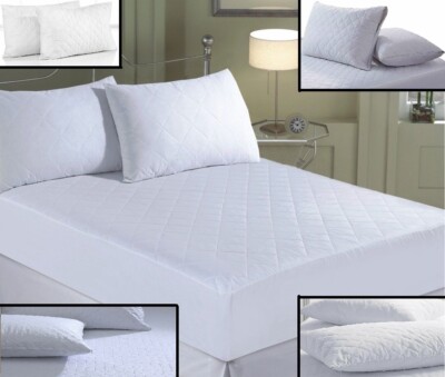 Extra Deep 30cm Quilted Mattress Bed Protector Fitted Sheet Cover ...