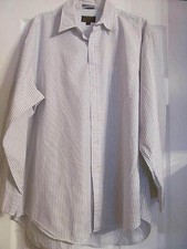 Men's Striped Chaps Ralph Lauren Button Up Shirt Size 17 34/35 Mens