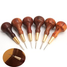 Quality Leather Stitching Awl Diamond Shape Ebony Sandalwood  Brass Craft Awls