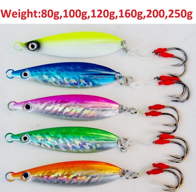 Fast Fall Vertical Keel Flat Knife Jigs 80g 100g 120g 160g 200g 250g 