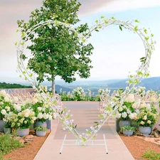 Metal Heart Shaped Wedding Arch Backdrop Stand White for Wedding Ceremony Decor!