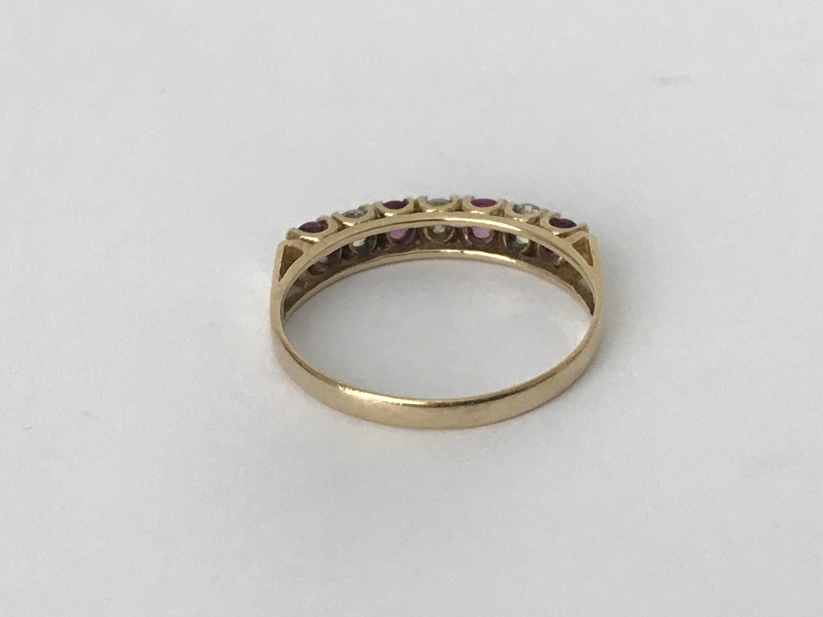 1990 Ruby Ring 9ct Gold Vintage Ruby & Cubic Zirc… - image 10