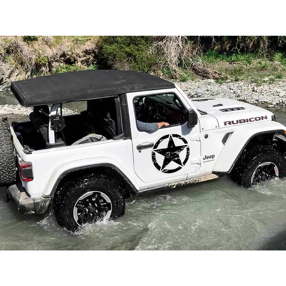 Pegatina negra para capó de carrocería con gráfico Rought Star estilo ejército militar para Ford Toyota Foto 4 de 4