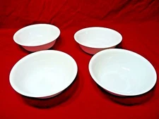  FOUR CORELLE  WHITE CEREAL BOWLS  EXC 6 1/4"