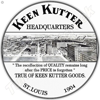 Keen Kutter Headquarters Round Metal Sign 2 Sizes To Choose From