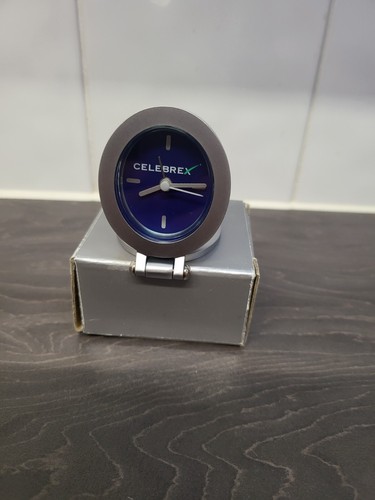 Travel Alarm Clock Miniture Silver metal With Stand Unique Rare H5cm CELEBREX - Picture 6 of 24