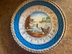 Antique Plate With Dog And Hen 8.5 Inches Hand Painted — photo 1