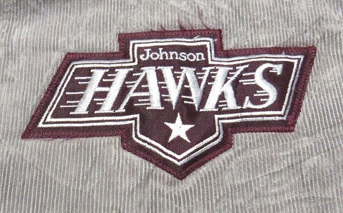 vtg JOHNSON HAWKS ICE HOCKEY Team Jacket 2XL Corduroy 80s Minnesota Saint Paul - Picture 4 of 13