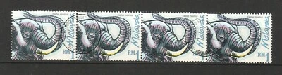 MALAISIE 1999 MAMMIFÈRES PROTÉGÉS EN MALAISIE RM 1 BANDE ÉLÉPHANT DE 4 TIMBRE... - Photo 1/4