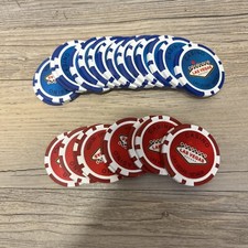 Las Vegas Nevada Casino Souvenir Poker Chips Pack Of 25 Blue Red