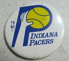 RARE! VINTAGE 1968-1976 Indiana Pacers 3-1/2" Pinback clasp back first NBA Logo — photo 1
