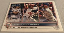 2022 Topps Baseball Batting Average Leaders Trea Turner Juan Soto Bryce Harper