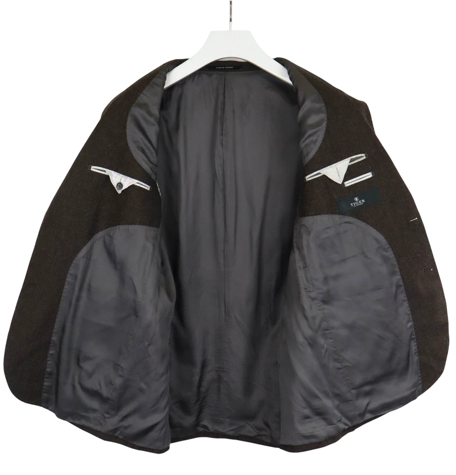Blazer Tiger of Sweden Harvey 3Bz para hombre (UE) 56 marrón mezcla de lana de una fila Foto 4 de 4